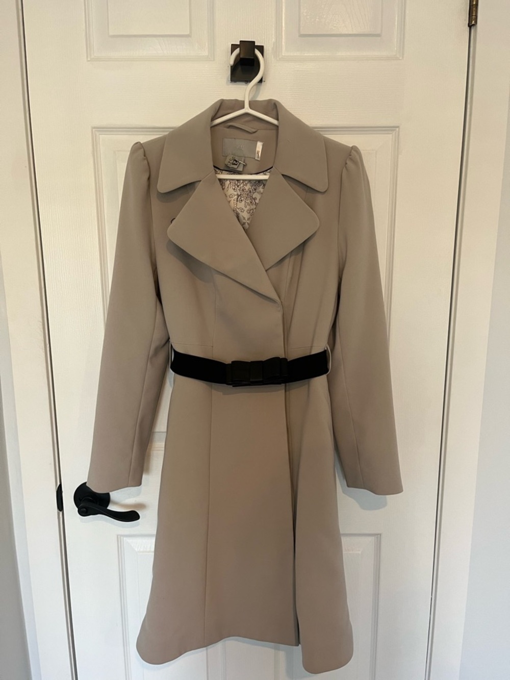 H&M Taupe Trench Coat with Black Belt